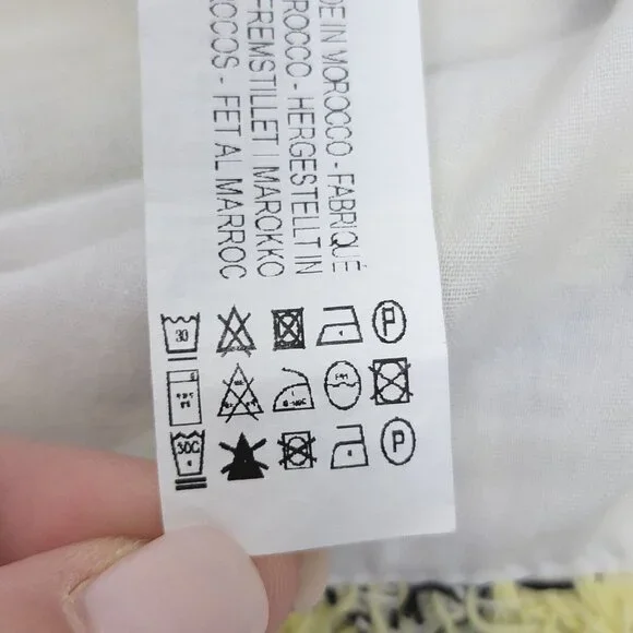 Y2K Zara Womens Crop Top Size L Yellow Black Plaid Frayed Preppy Popstar Bratz - Picture 5 of 14